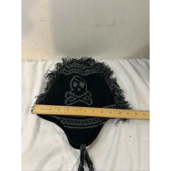 Mohawk Children’s place hat black gray Skull Cap 8+ - Picture 7 of 7